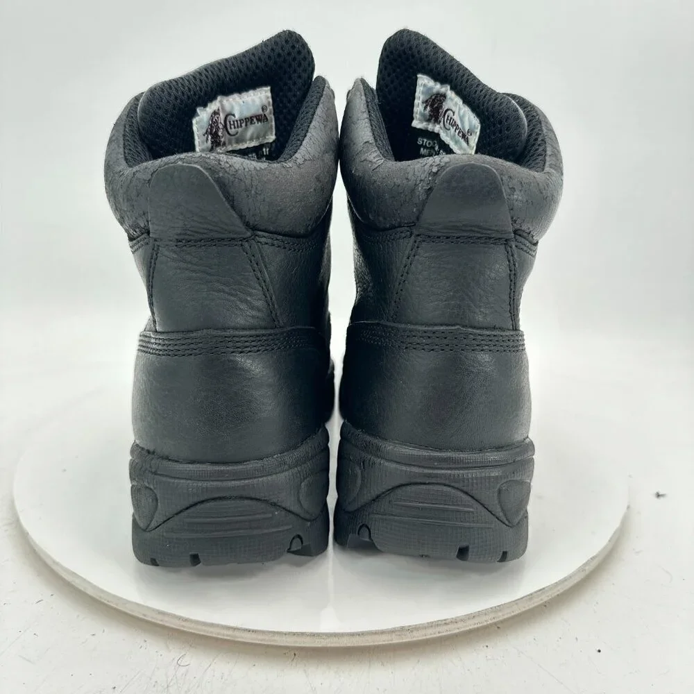 Chippewa 55175 Men Size 7.5 Black Leather Waterproof Ankle Work Boot